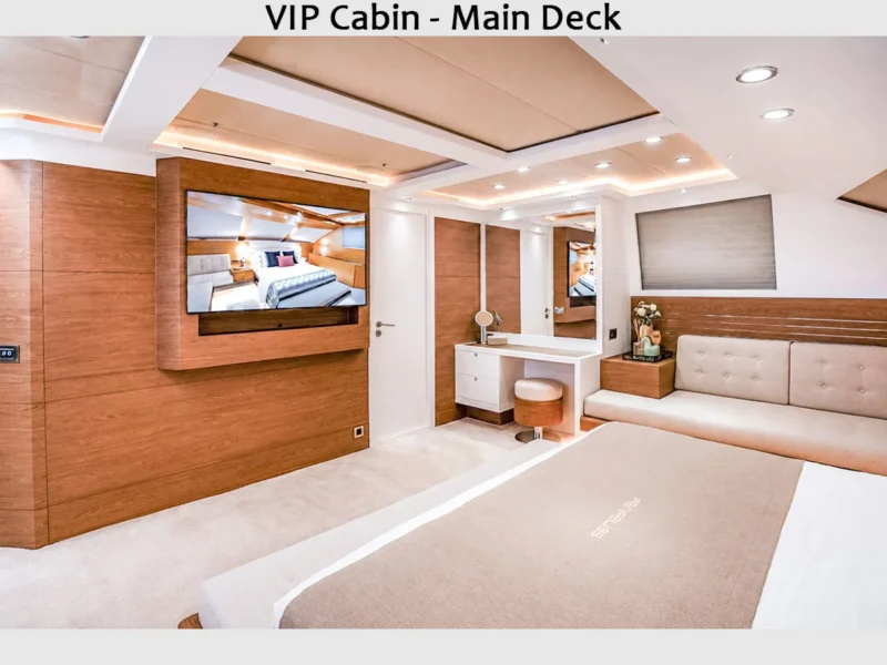 MY Panfeliss luxury charter yacht interior main deck VIP cabin