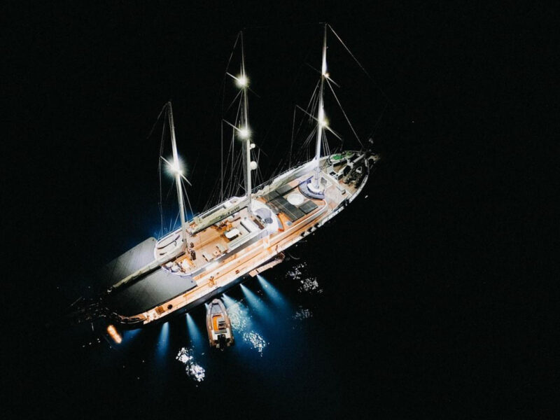 Bella Mare Gulet nigh illumination and underwater lights