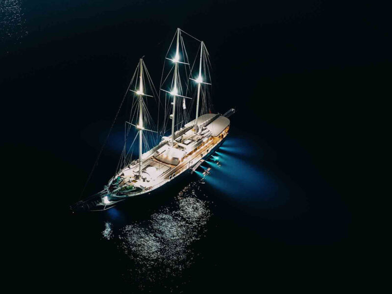 Bella Mare Gulet nigh illumination and underwater lights