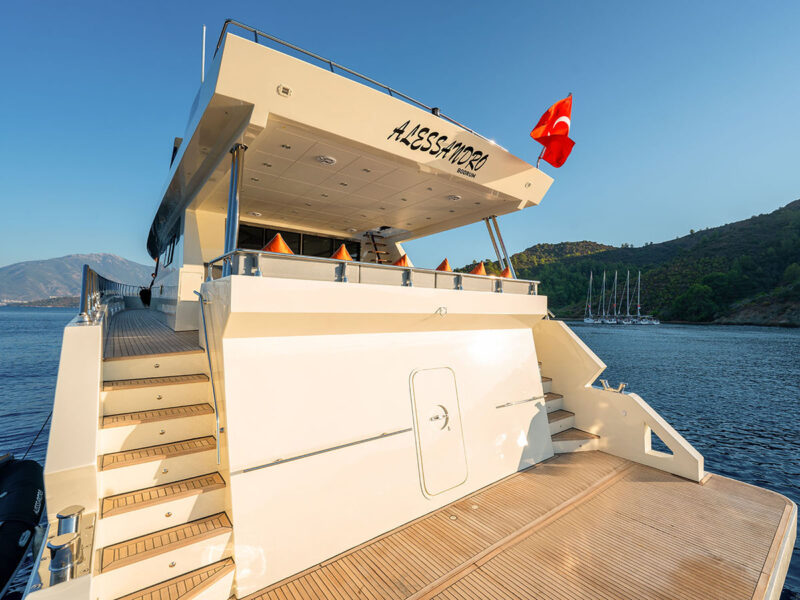 Alessandro trawler charter yacht aft platform