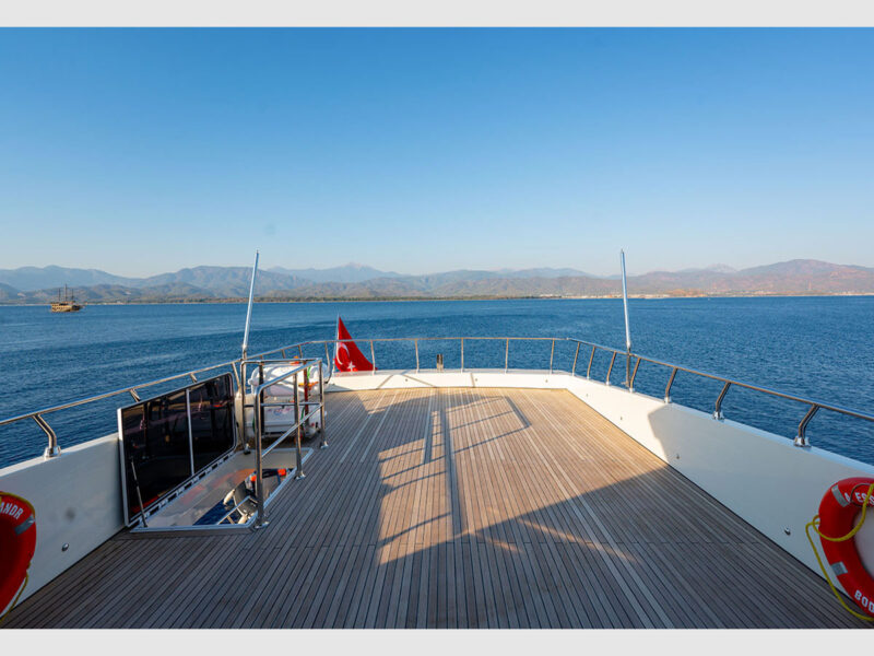 Alessandro trawler charter yacht outdoor upper deck flybridge
