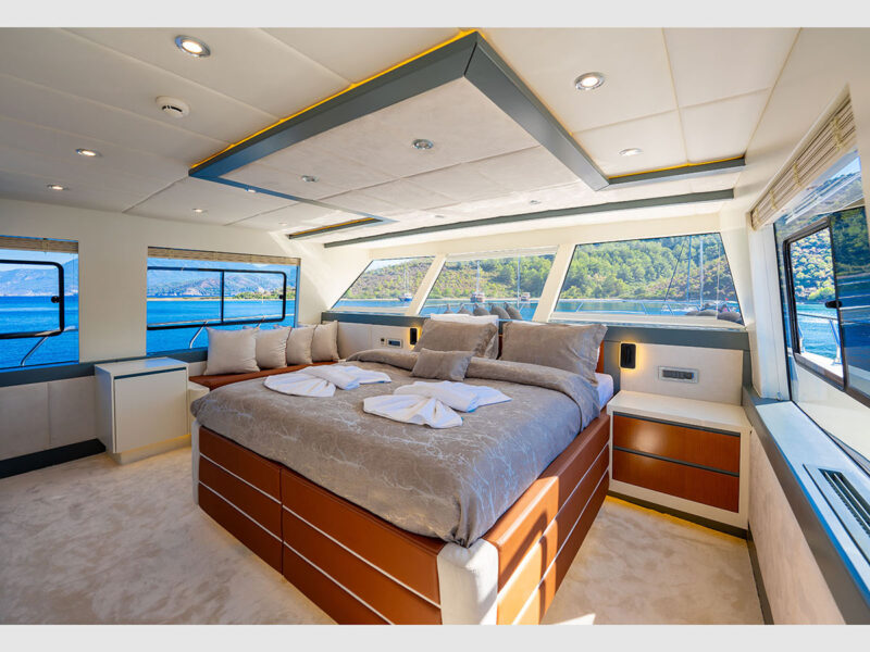 Alessandro trawler charter yacht interior main deck VIP cabin