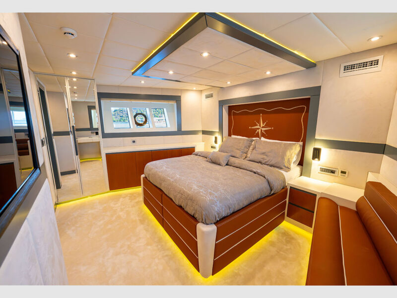 Alessandro trawler charter yacht interior fore master cabin