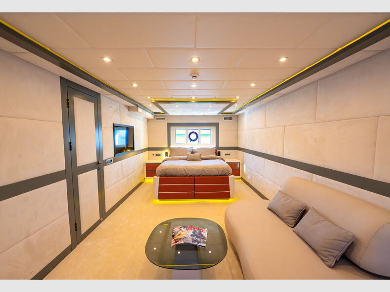 Alessandro trawler charter yacht interior master cabin