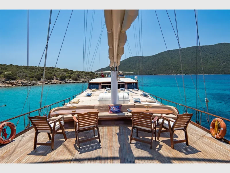 Ametist A gulet outdoor fore deck lounge area