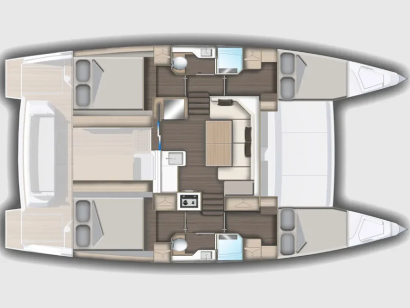 Aventura 37 catamaran deck plan layout