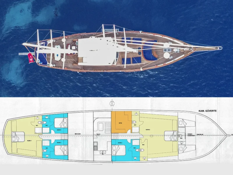 Babylon gulet deck plan layout