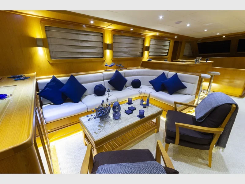 Babylon gulet interior saloon lounge area
