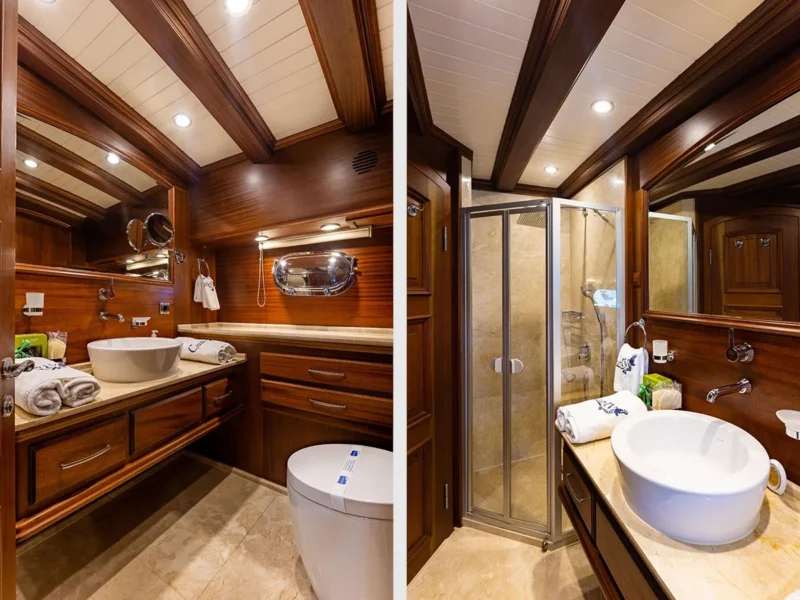 Caner 4 gulet interior twin cabin bathroom
