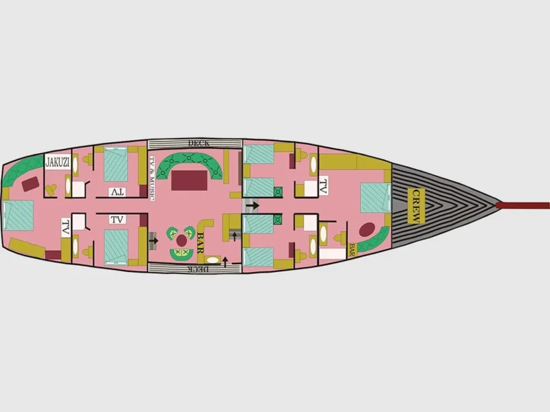 Caner 4 gulet deck plan layout