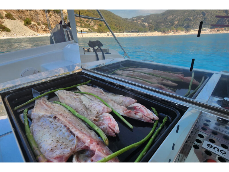 Aventura 37 catamaran barbeque