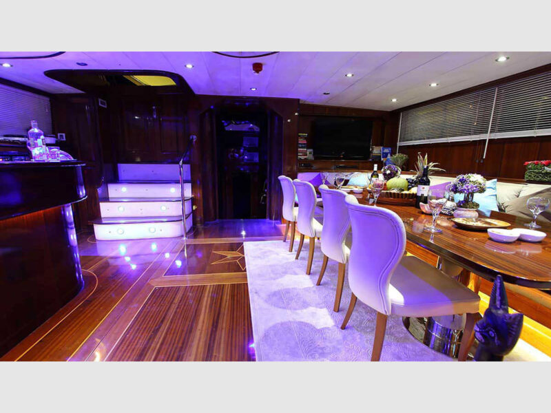 Dear Lila Gulet interior saloon at night