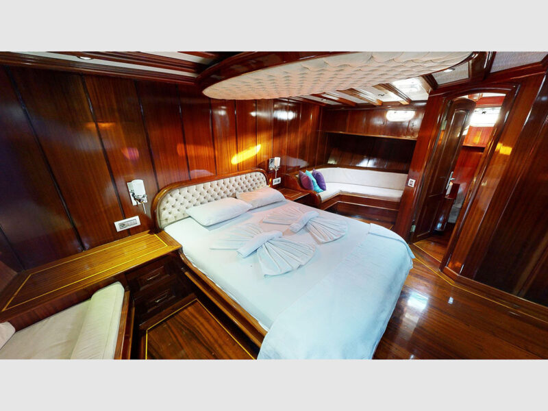 Dear Lila Gulet interior fore master cabin wide angle