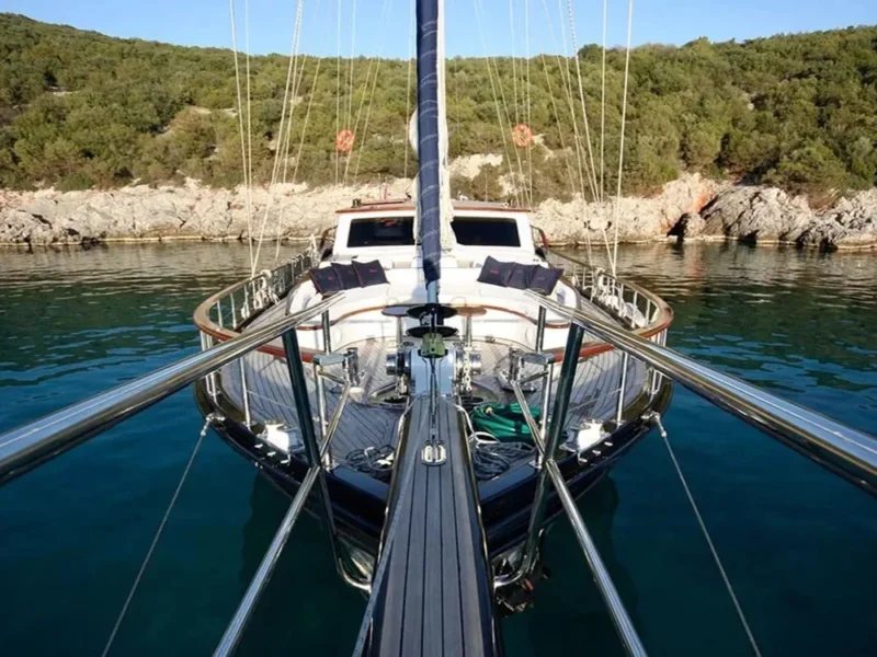 Didi gulet outdoor fore deck view from bowsprit