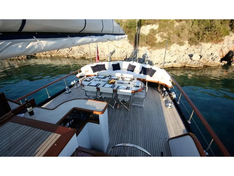Didi gulet outdoor aft deck view from top