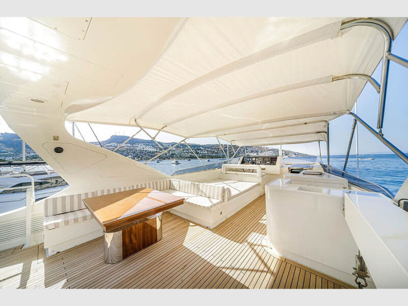 Sanref Falcon 115 charter yacht upper deck