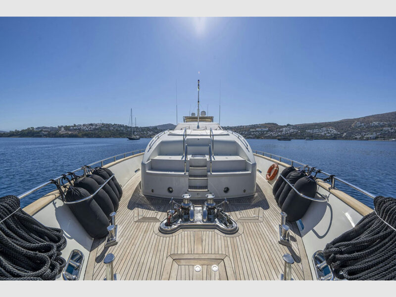 Sanref Falcon 115 charter yacht outdoor fore deck