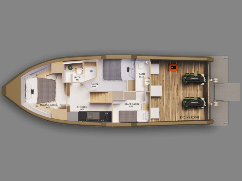 Gottiri yacht deck plan cabin layout