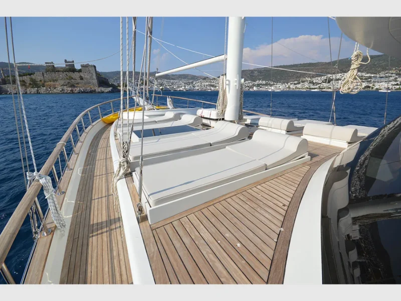 Gul Sultan charter gulet outdoor fore deck sunbeds