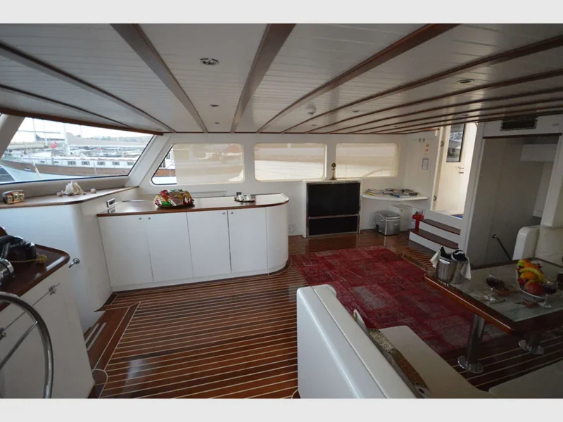 Gul Sultan charter gulet interior saloon view from wheel house