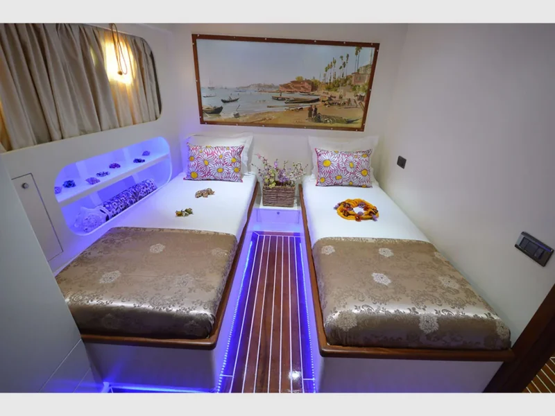 Gul Sultan charter gulet interior twin cabin