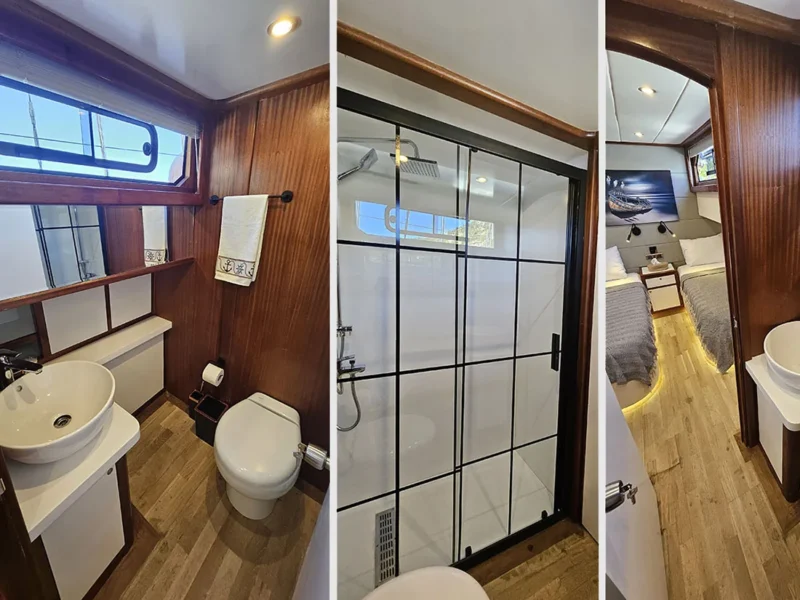 Arni Gulet twin cabin bathroom interior design