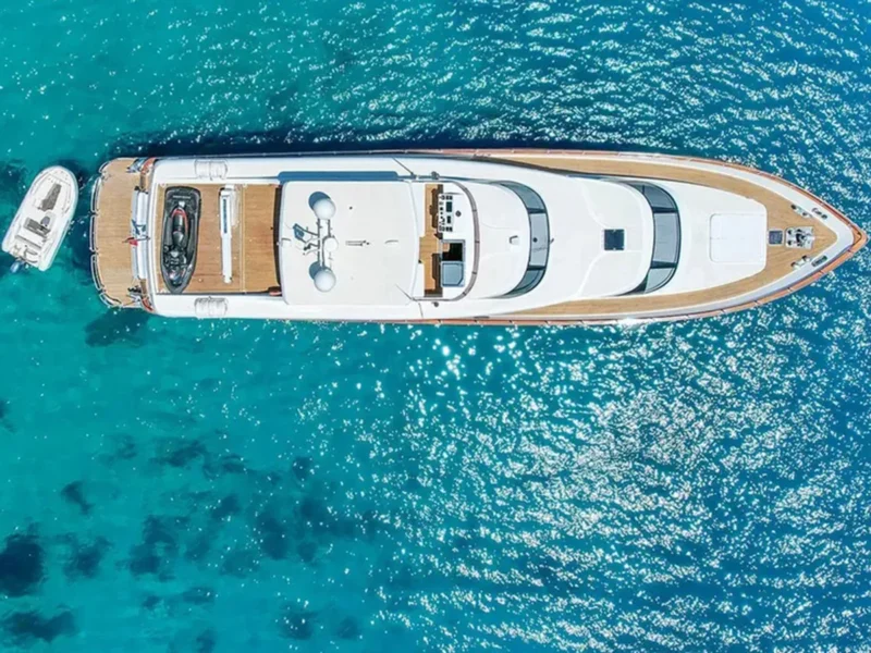 Julem-1 charter motor yacht aerial drone shot from top