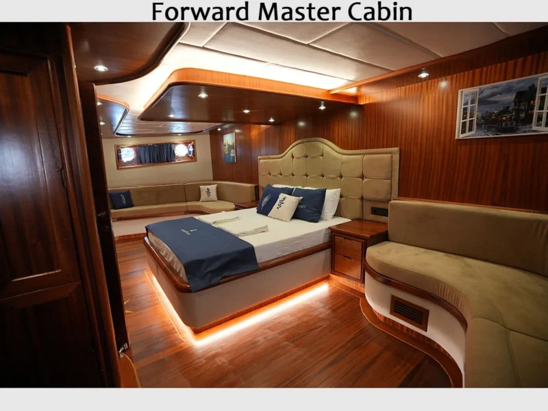 Kocaoglan-1 gulet interior forward master cabin