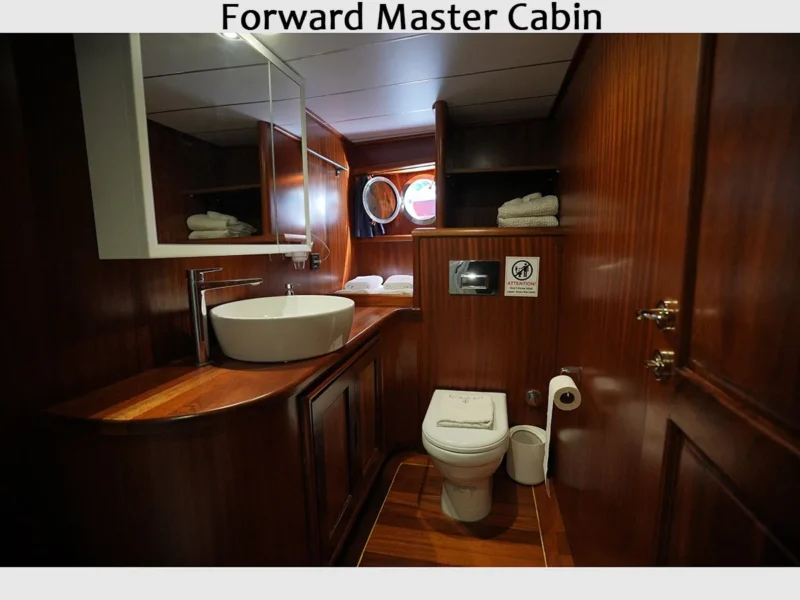 Kocaoglan-1 gulet interior forward master cabin bathroom