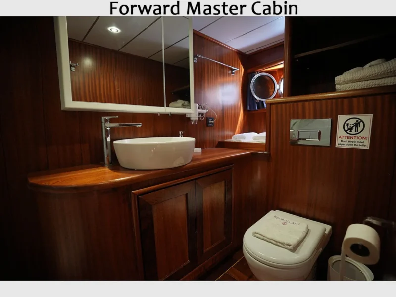 Kocaoglan-1 gulet interior forward master cabin bathroom