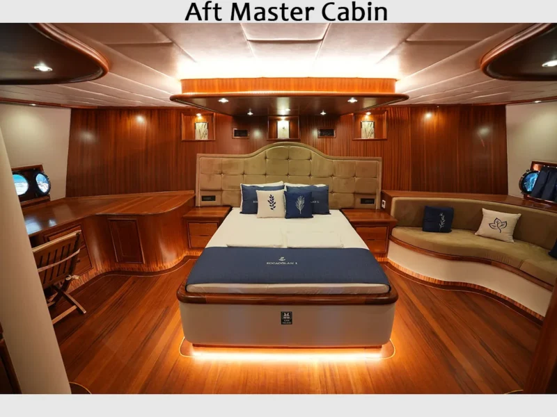 Kocaoglan-1 gulet interior aft master cabin