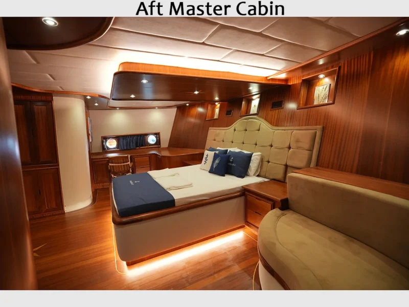 Kocaoglan-1 gulet interior aft master cabin