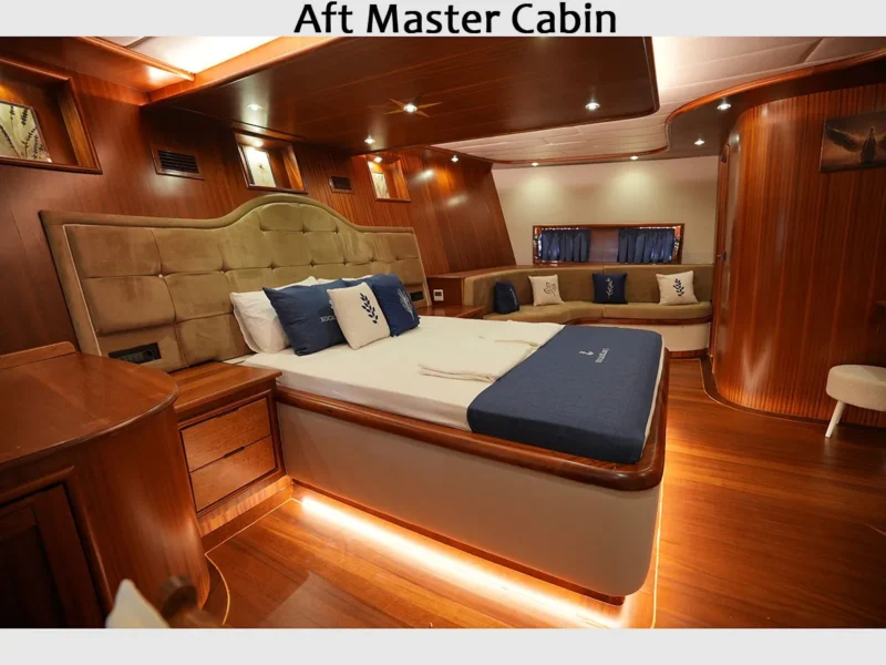 Kocaoglan-1 gulet interior aft master cabin