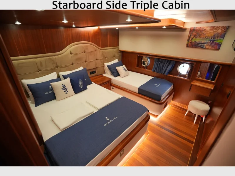 Kocaoglan-1 gulet interior starboard side triple cabin