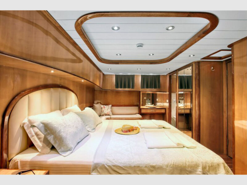 Maya charter gulet interior fore master cabin