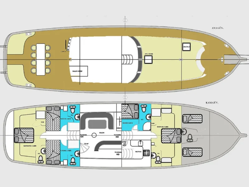 Mehmet Ayaz gulet deck plan layout