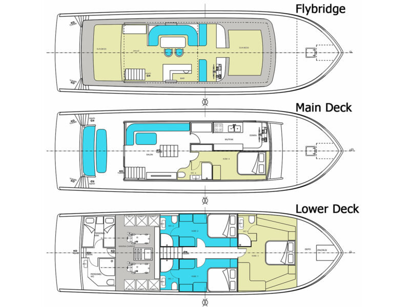 Oggusto yat deck plan cabin layout technical drawing