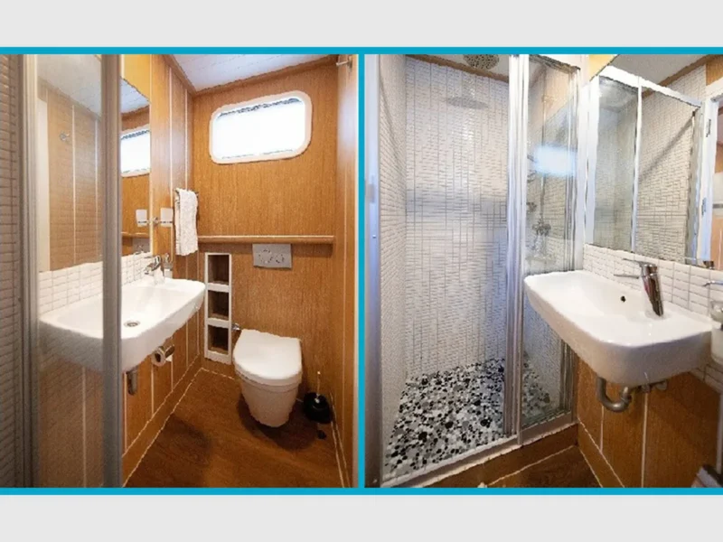 Oguz Bey gulet interior triple cabin 1 bathroom