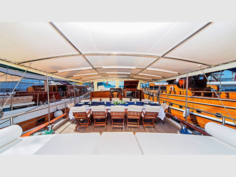 Perla Del Mar-1 charter gulet yacht outdoor aft deck
