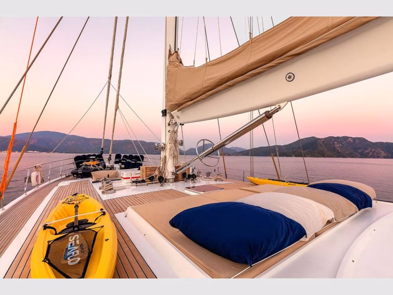 Ubi Bene Gulet Yacht outdoor fore deck lounge area