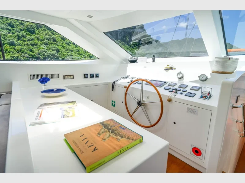 Ubi Bene gulet charter yacht interior wheel house