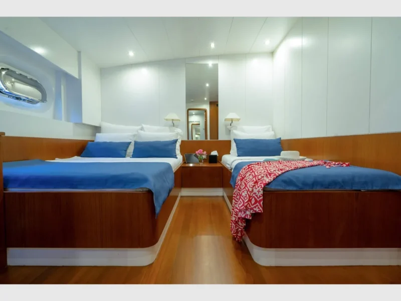 Ubi Bene gulet charter yacht interior triple cabin