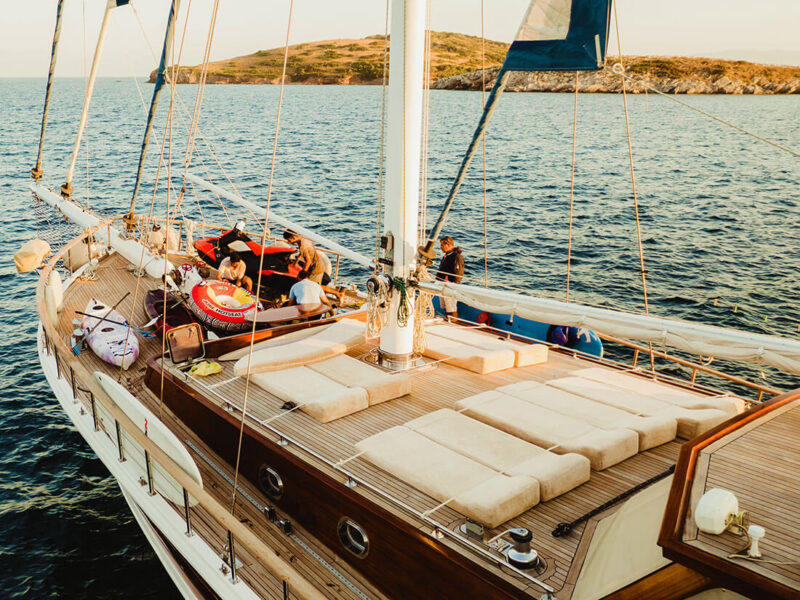 Wicked Felina gulet outdoor fore deck