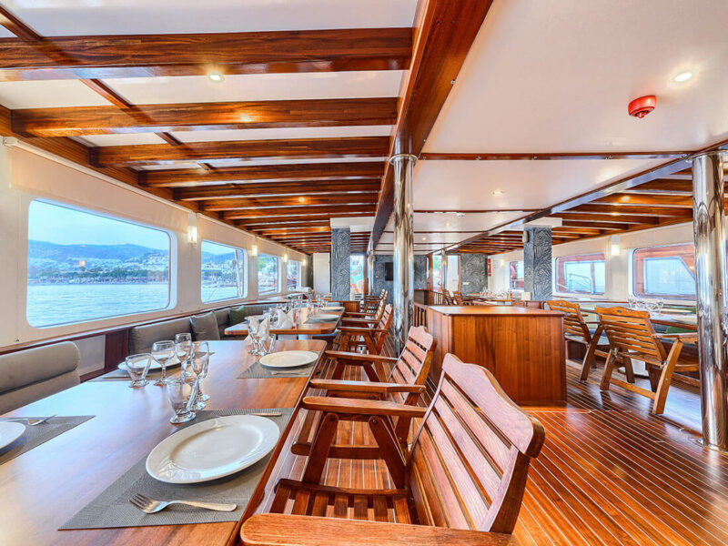 Love Boat Gulet Interior Saloon View from Port Side