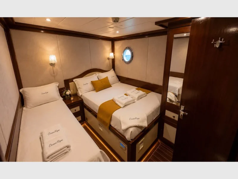 Queen of RTT gulet interior triple cabin