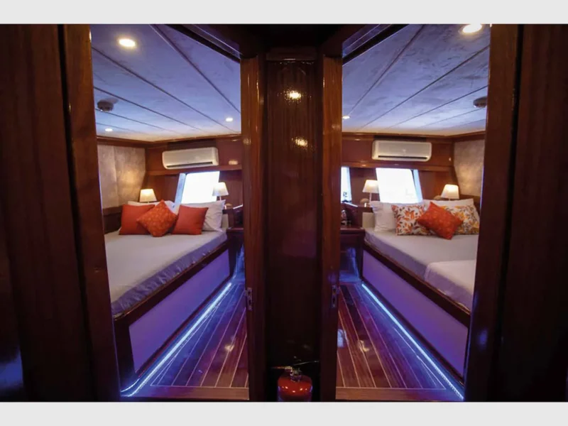 Queen of RTT gulet interior lower deck corridor aft cabins