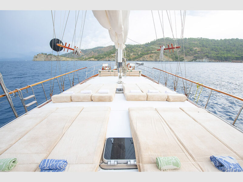 Afilli Gulet outdoor fore deck sunbeds