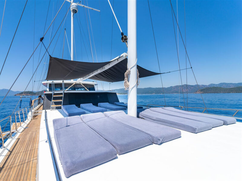 Emine Charter Gulet outdoor fore deck sunbeds