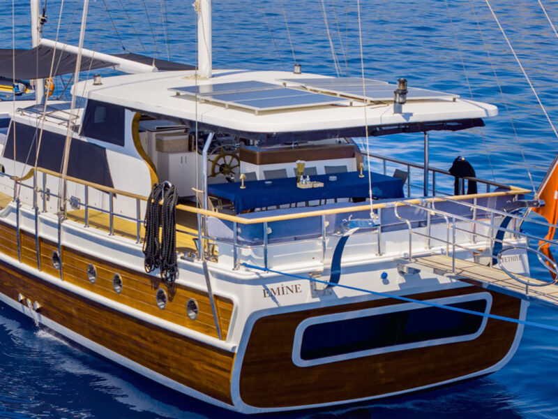 Emine Charter Gulet exterior aft view