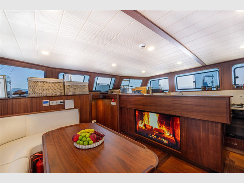Emine Charter Gulet interior saloon